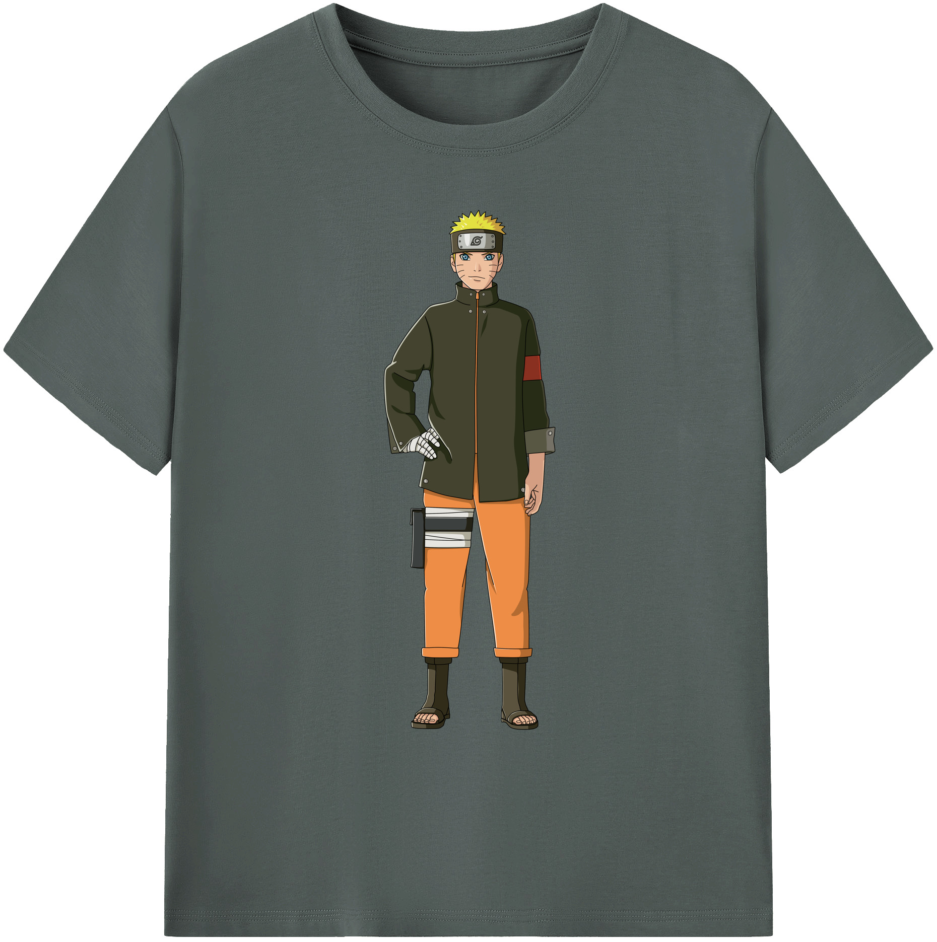 （画像用） NARUTO -ナルト- うずまき ナルト Uzumaki Naruto 綿100％ メンズ半袖Tシャツ｜肌触りやわらか＆通気性